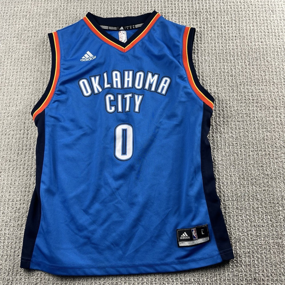 Adidas Oklahoma City Thunder Russell Westbrook #0 NBA Jersey - Youth Size LARGE